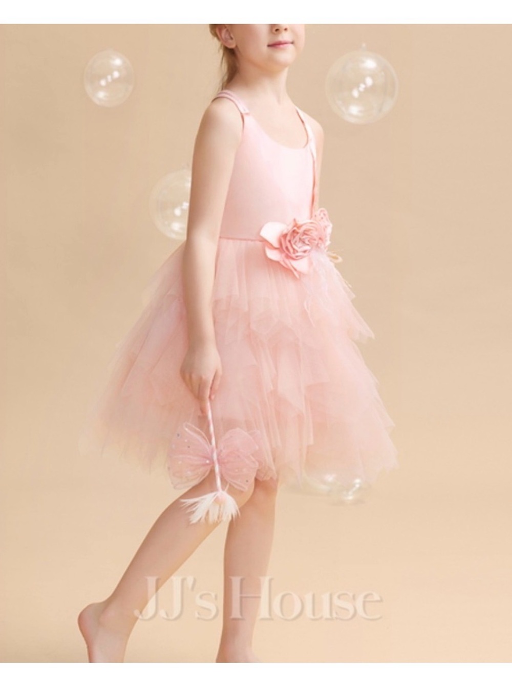JJs House Light Pink Tulle Flower Girl Dress